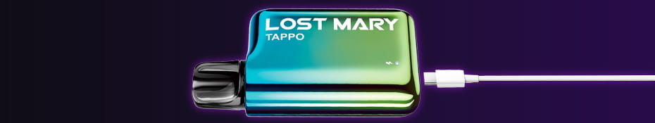 Die Lost Mary Tappo wird mit einem USB Kabel geladen.